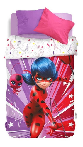 Acolchado Infantil Piñata 1 1/2 Plaza Miraculous Ladybug