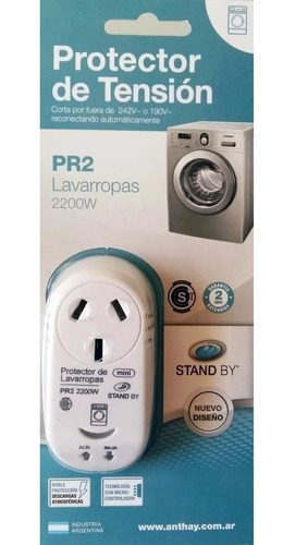 Protector De Tensión Lavarropas Lava Vajilla  2200w Pr2