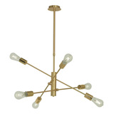 Lampara Colgante 6 Luces Linea Vintage E27 Oro Mate Rd