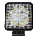 Faro Auxiliar Cuadrado 9 Led 27w 12-24v Agro Vehículo