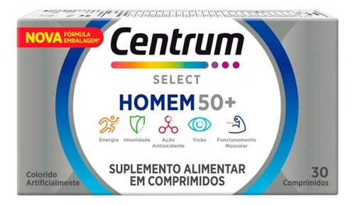 Suplemento Centrum Select Homem 50+ Com 30 Comprimidos