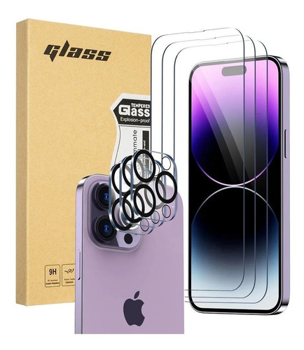 Cristal Templado Para iPhone 12 13 14 Pro Max Plus (3+3)