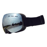 Anti Fog Uv 400 Protección Marco Negro Nieve Lentes Plateada