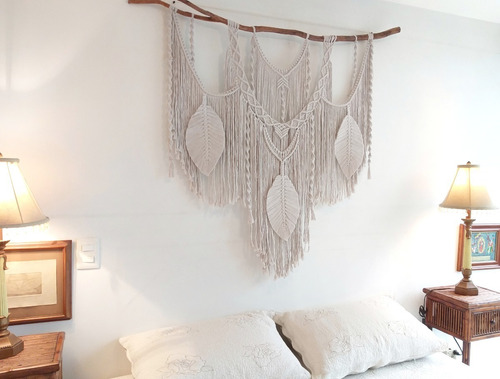 Tejido En Macramé Decoración Para Pared Tapiz Artesanal -ave