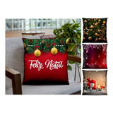 Feliz Natal 2024 Capa De Almofada 42cm Kit 4 Unid Ref 10224p