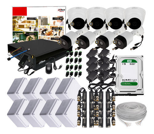 Camaras Seguridad Kit 8 Dahua 1080 + 8 Cám Con Audio + D 1tb