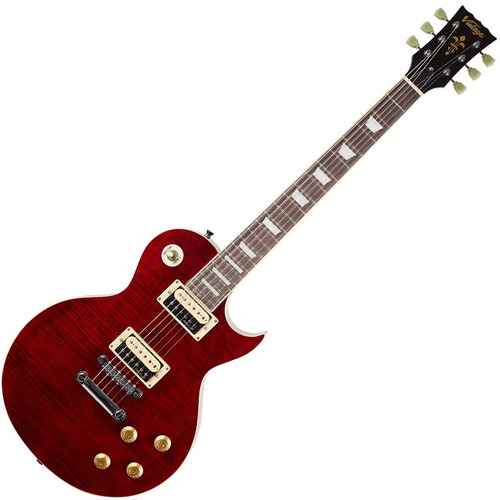 Guitarra Vintage Les Paul V100 Twr Wine Red Flamed Maple