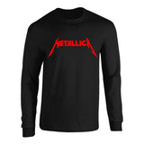 Camibuso Metallica Rock Estampada Camiseta Manga Larga