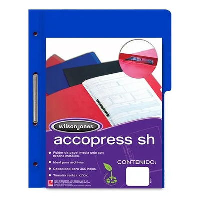 Pack 10 Folder Con Broche Accopress Sh Carta Azul Obscuro | MercadoLibre
