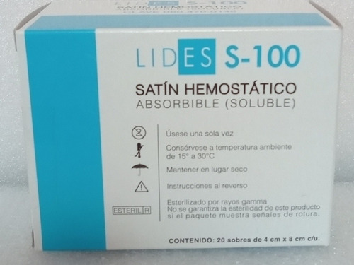 Satín Hemostatico Absorbible Lides S-100 C/10 Pzs(mediacaja)