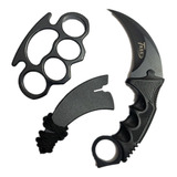 Kit Faca Karambit Cs Go Black Hawk +soco Inglês Em Aço