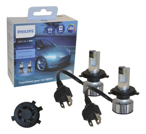 Philips Bi Led H4 9003 Ultinon Essential 200% + Luz 6500k
