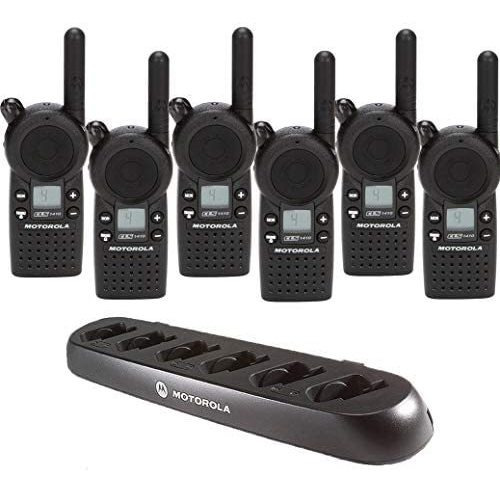 6 Radios Motorola Clstm 1410 4 Canales + Cargador -negro