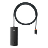 Adaptador De Hub Baseus Tipo C Con Cable Usb De 4 Puertos Y 1 Metro