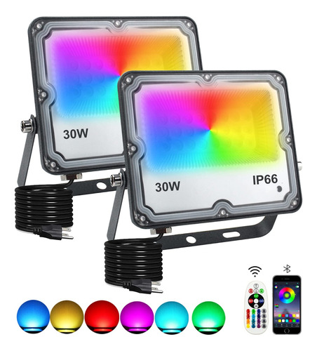  2pcs Reflector Rgb Led 30w Exterior Jardin Lamparas Piso