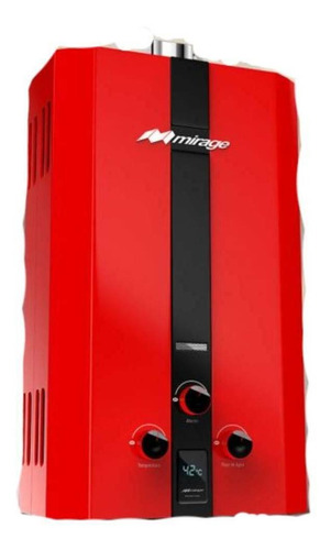 Calentador De Agua A Gas Gn Mirage Flux 6l Rojo