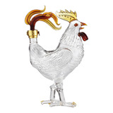 Dispensador De Licor Soplado A Mano Con Diseño De Gallo