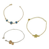 Atacado Kit 25 Pulseiras Feminina Folheadas A Ouro E Prata