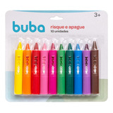 Risque E Apague Giz Caneta 10 Cores Banho Divertido Buba