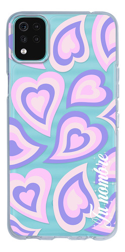 Funda Para LG Para Mujer Corazones Morados Con Nombre