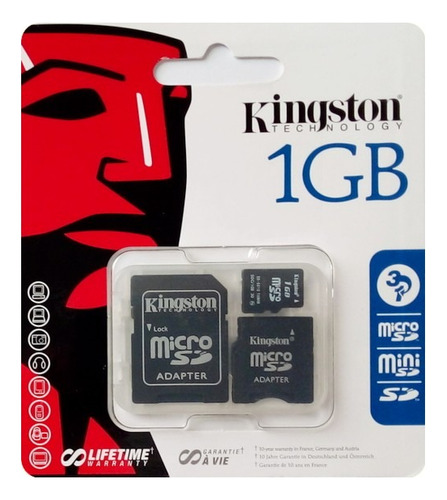 Micro Sd 1gb + Adaptador Sd + Adaptador Mini Sd / Antigo