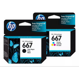 Kit Cartucho De Tinta Hp 667 Ink Advantage Negro Y Tricolor