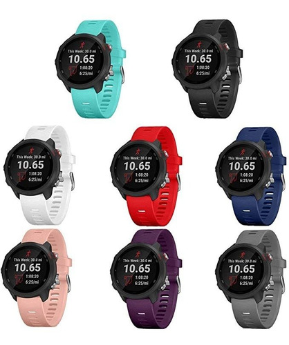 Teckmico - 8 Bandas De Repuesto Para Garmin Forerunner 245 Y