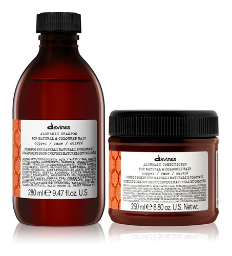 Kit Shampoo Y Acondicionador Davines Alchemic Copper 250 Ml