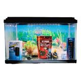 Acuario Equipado Goldfish Con Tapa + Lámpara 