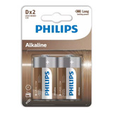 Pila Alcalina Philips D Lr20 1.5v Larga Duracion