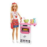 Barbie Bakery Chef Muñeca Y Juego Con Horno Y Comida En Asce