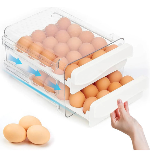 Huevera Para Refrigerador, Organizador De Huevos Apilable 3