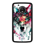 Funda Protector Para Motorola Moto Lobo Colores Animales
