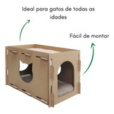 Toca Gato Casa Ecológica Brinquedo Arranhador Furacão Pet Cor Marrom