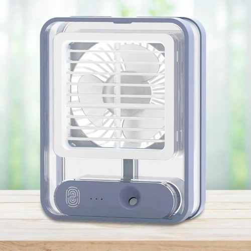 Mini Ventilador Portátil Con Humidificador Y Luz Led