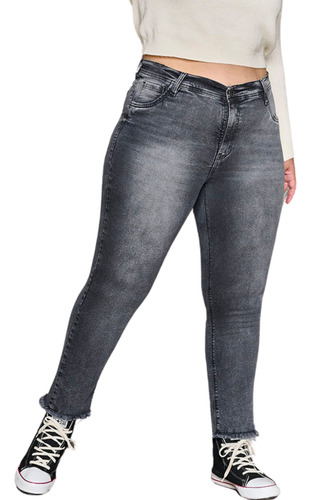 Jeans Mom Cenitho Mujer Desflecado Elastizado Talles Grandes