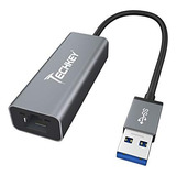 Adaptador Ethernet Usb 3.0 A Red, Techkey Rj45 Gigabit