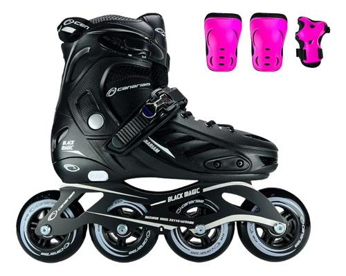 Patines En Linea Semiprofesionales 90mm Canariam Black Magic