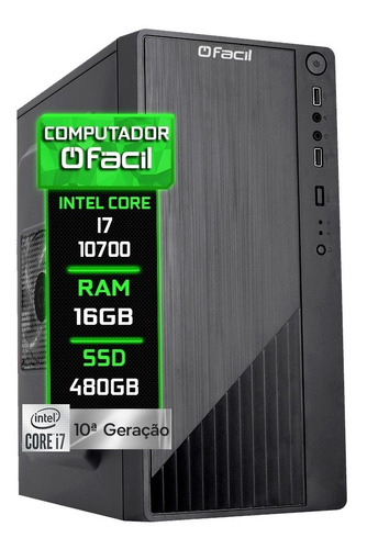 Computador Fácil Intel Core I7 10700 16gb Ddr4 Ssd 480gb