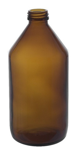 Botella Vidrio Jarabe Farma 500 Cc Ambar Boca 28/410 X6 Uds