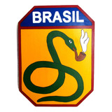 Brasão Madeira Feb Força Expedicionária Brasileira 18x25 Cm