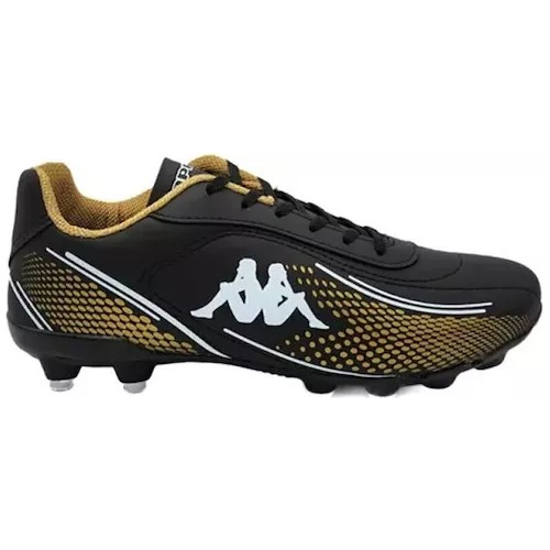 Botines Futbol Kappa Tivoli Fg Black Negro Dorado Blanco