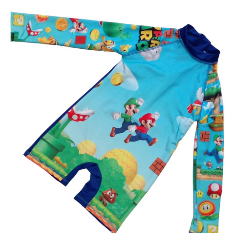 Mario Y Luigi Traje De Baño Para Niños Tipo Buzo Talla 2-12