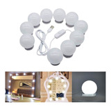 Juego Luces Led Para Espejo Y Tocador Kit 10 Bombillas