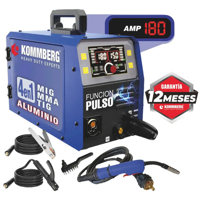 Soldadora Pulso Kommberg 4 En 1 Mig Flux Mma Lift-tig Aluminio Torcha Euroacople 3m | Envío gratis