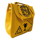 Mochila Hufflepuff  Harry Potter Escolar De Piel Sintética Bolsa Hogwarts Impermeable Muy Cómoda Y Practica De Moda Vive La Aventura Mágica Con Ella