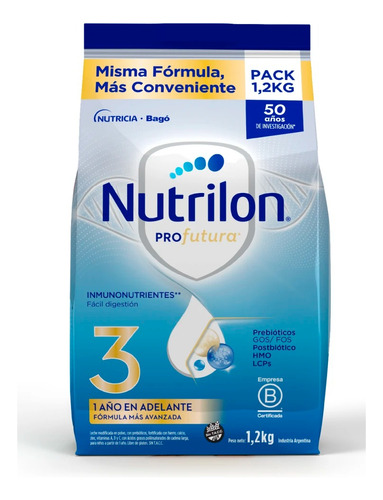 Leche En Polvo Nutrilon Profutura 3 En Pouch De 1.2 Kg