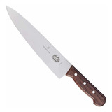 Victorinox® Cuchillo Chef Dentado 25cm, Línea Palisandro Color Marrón Oscuro