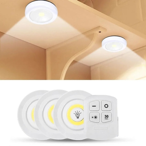 Juego De 3 Luces Led Con Control Remoto Closet Cocina