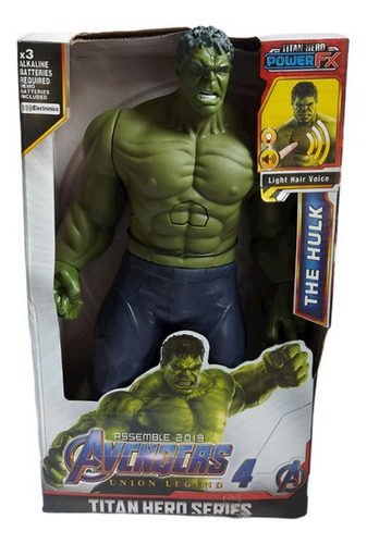 Muñeco Hulk Verde Avengers Luz Sonido Alternativo 30cm